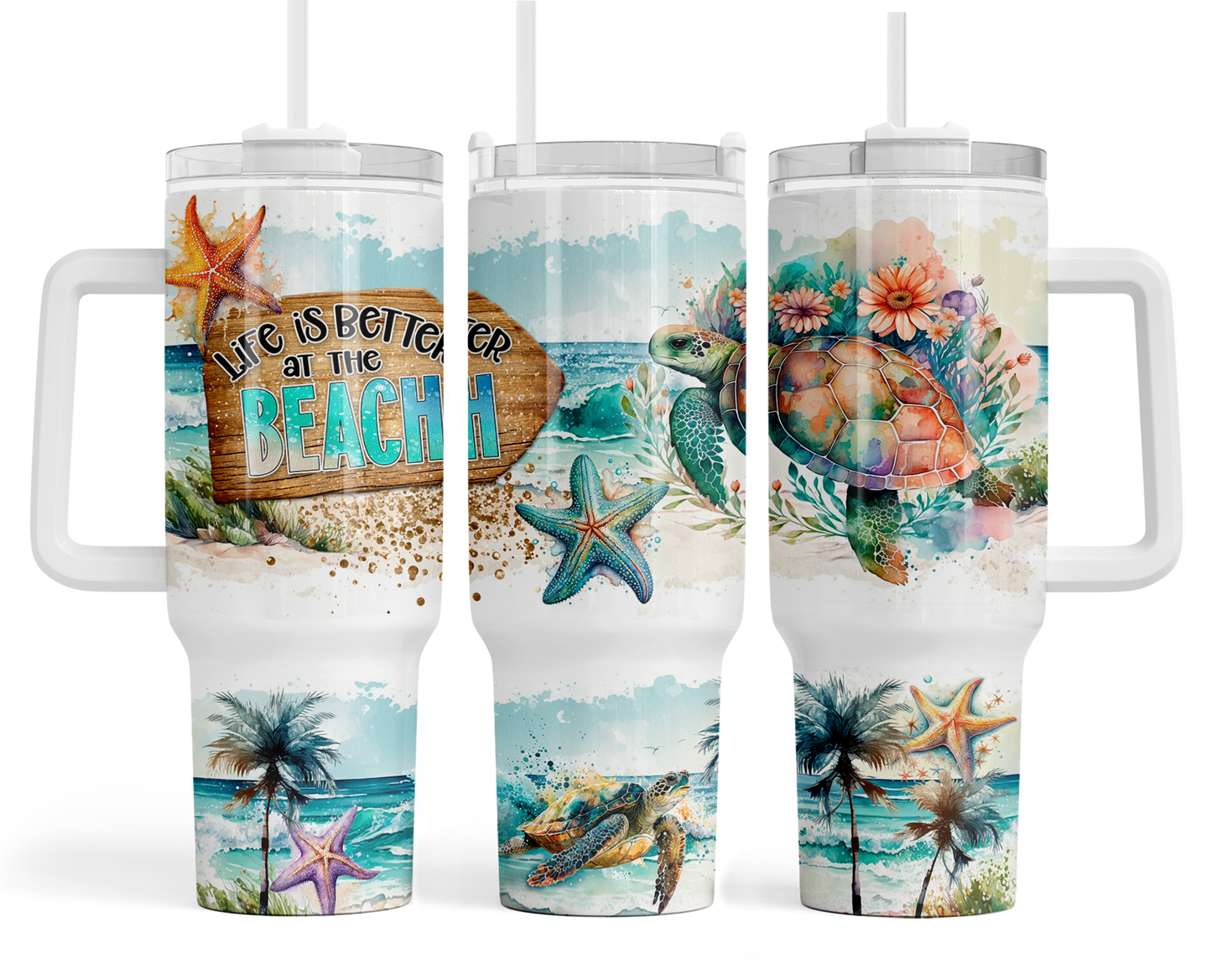 40oz Tumbler - Life is better at the Beach