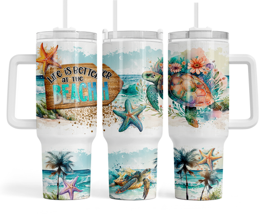 40oz Tumbler - Life is better at the Beach