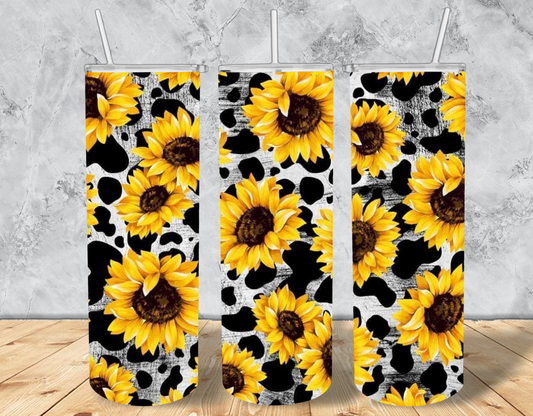 Sunflowers black and white background